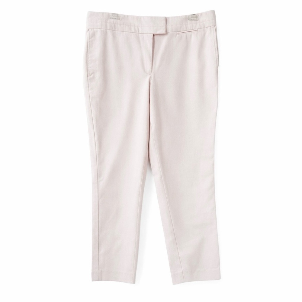 Tory Burch Pinky Ivory Stretch Cotton Ankle Pants Sz 10 Tailored Cropped Trouser
